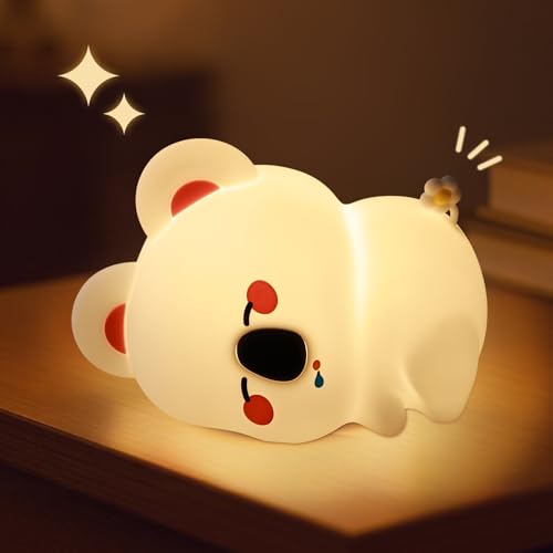 AmmToo Koala Nachtlicht – Dimmbare Baby Lampe mit Timer, USB-Ladbar Niedliches Tierdesign Touch-Steuerung Silikon süßes Koala Licht, Weichem Licht für Cute Nachtlicht Kinderzimmer Deko (Koala) von AmmToo