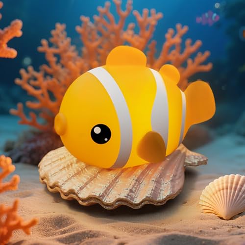 AmmToo Nachtlicht Kinder Clownfisch - Nachtlampe Dimmbar Timer, Touch-Steuerung Silikon Nachtlicht Baby, USB-Aufladbar Niedliche Clownfisch Lampe, Cute Nachtlicht Kinderzimmer Deko AmmToo Nachtlicht Kinder Clownfisch - Nachtlampe Dimmbar Timer, Touch-Steuerung Silikon Nachtlicht Baby, USB-Aufladbar Niedliche Clownfisch Lampe, Cute Nachtlicht Kinderzimmer Deko von AmmToo