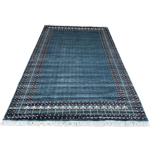 Amma Carpets Handgeknüpfter Kunstseidenteppich, 1,8 x 2,7 m, Parda, traditionelles Königs von Amma Carpets