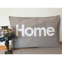 1x Landhausstil Kissenhüllekissenbezug Taupe/Weiß Home 40x60cm von Ammerkind