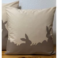 Landhausstil Kissenhülle, Kissenbezug, Osterkissen, Dekokissen Ostern Beige/Braun von Ammerkind