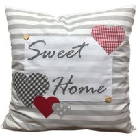 Landhausstil Kissenhülle, Kissenbezug, Sweet Home in Grau/Weiß Gestreift Gr.40x40cm Oder 50x50cm Landhausstil Kissenhülle, Kissenbezug, Sweet Home in Grau/Weiß Gestreift Gr.40x40cm Oder 50x50cm von Ammerkind