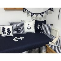 Maritime Patchwork Decke Tagesdecke 130cm X 200cm von Ammerkind