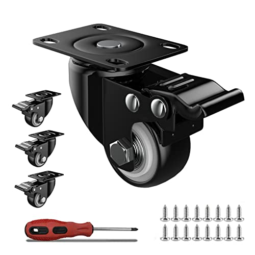 50mm Lenkrollen mit 360kg Last, Doppelverriegelung mit 360-Grad-Drehung, keine Spuren und leise, 4 Stück Lenkrollen mit Schrauben 50mm Lenkrollen mit 360kg Last, Doppelverriegelung mit 360-Grad-Drehung, keine Spuren und leise, 4 Stück Lenkrollen mit Schrauben von Amminle