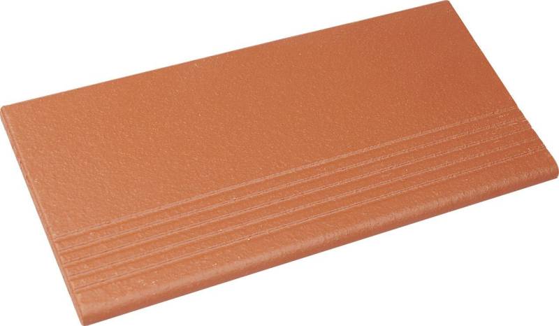 Ammonit Keramik Steinzeug Bodenfliese Treppenfliese Spaltplatte 24 x 11,5 cm rot-natur, Rot von Ammonit Keramik