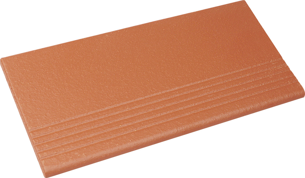 Treppenfliese Spaltplatte 24 x 11,5 cm rot-natur von Ammonit Keramik