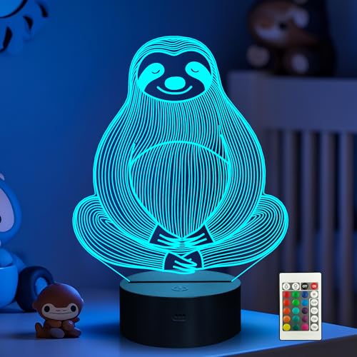 Ammonite Faultier Nachtlicht, Meditierendes Faultier 3D Lampe 16 Farbwechsel mit Fernbedienung und Timer, Zimmerdekoration Lichter Geburtstag Weihnachten Geschenke für Kinder Erwachsene Ammonite Faultier Nachtlicht, Meditierendes Faultier 3D Lampe 16 Farbwechsel mit Fernbedienung und Timer, Zimmerdekoration Lichter Geburtstag Weihnachten Geschenke für Kinder Erwachsene von Ammonite