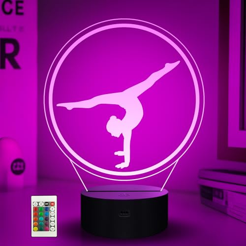 Ammonite Gymnastik Night Light, 3D-LED-Gymnastik-Sportlampe mit 16 Farbwechseln, Fernbedienung und Timer, Geschenke für Mädchen, Frauen, Sportlerinnen und Gymnastikbegeisterte Ammonite Gymnastik Night Light, 3D-LED-Gymnastik-Sportlampe mit 16 Farbwechseln, Fernbedienung und Timer, Geschenke für Mädchen, Frauen, Sportlerinnen und Gymnastikbegeisterte von Ammonite