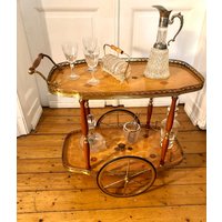 Opulenter Ital. Servierwagen-Barwagen Empire Stil V. Fratelli-Orsenigo Massiv Messing-Holz Intarsien Mit 3Er Flaschenhalter . Edel & Chic von AmnaInterior