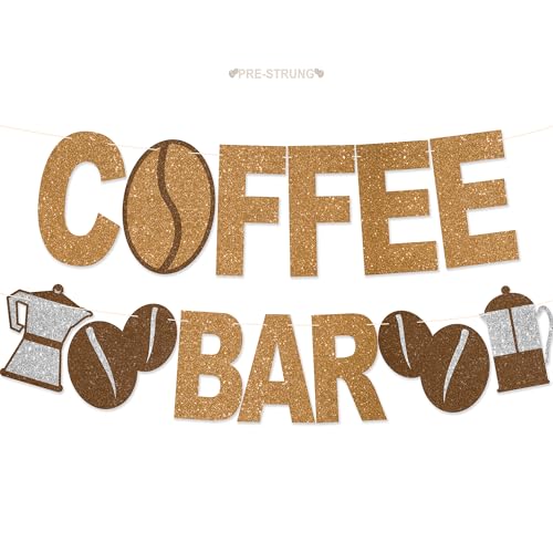 Kaffeebar-Banner – vorbespannte Kaffeebar-Party-Dekorationen, Glitzer Kaffeebar-Banner – vorbespannte Kaffeebar-Party-Dekorationen, Glitzer von Amnbrei