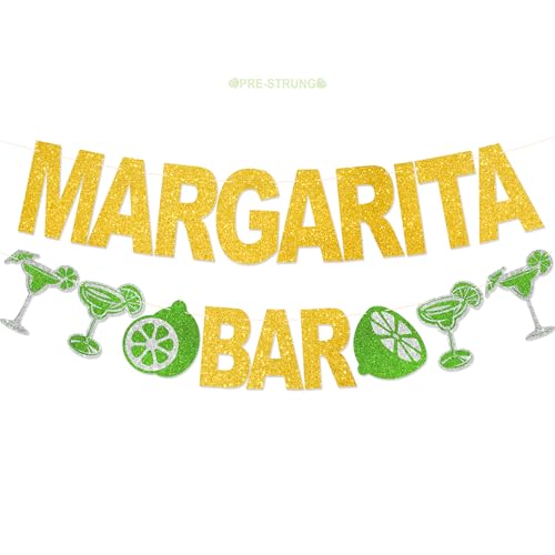 Margarita Bar Banner – vorbespannte Margarita-Party-Dekorationen, mexikanische Taco-Bardekoration, Margarita-Bar-Schild, Glitzer von Amnbrei