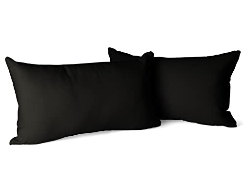 Amolavet Kissenbezug 40 x 80 Schwarz 2er Set Kopfkissenbezug 40x80 mit Hotelverschluss aus Gebürstetem Mikrofaser von Amolavet