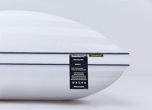 Amolavet Hotel Kissen 40 x 80 2er Set Weiches Kopfkissen 40x80 Verstellbares Down Alternative Füllung Schlafkissen Rückenschläfer und Seitenschläfer Nackenstützkissen für Ganzjährig von Amolavet