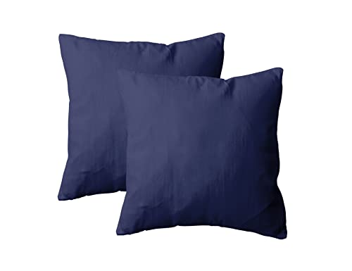 Amolavet Kissenbezug 80x80 Dunkelblau 2er Set Kopfkissenbezug 80x80 mit Hotelverschluss aus Gebürstetem Mikrofaser von Amolavet