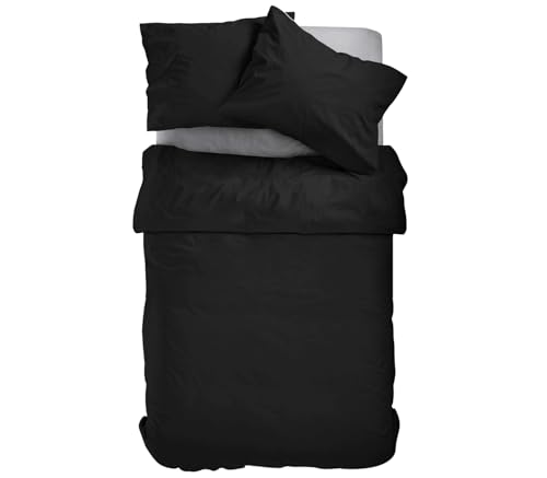 Amolavet Sommer Bettwäsche 155x220 2teilig Set Schwarz aus Gebürstetem Mikrofaser Sommerbettwäsche 155x220 Bettbezug 155 X 220 + Kissenbezüg 80x80 Mit Reißverschluss für Einzelbett Amolavet Sommer Bettwäsche 155x220 2teilig Set Schwarz aus Gebürstetem Mikrofaser Sommerbettwäsche 155x220 Bettbezug 155 X 220 + Kissenbezüg 80x80 Mit Reißverschluss für Einzelbett von Amolavet