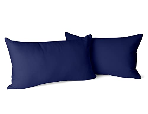 Amolavet Kissenbezug 40 x 80 Blau 2er Set Kopfkissenbezug 40x80 mit Hotelverschluss aus Gebürstetem Mikrofaser von Amolavet