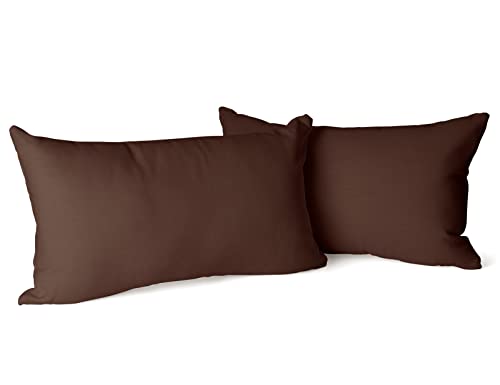 Amolavet Kissenbezug 40 x 80 Braun 2er Set Kopfkissenbezug 40x80 mit Hotelverschluss aus Gebürstetem Mikrofaser von Amolavet