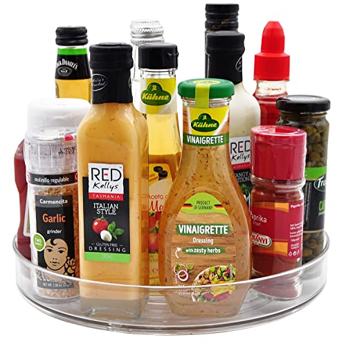 Large Lazy Susan Rotating Turntable Organizer - for Kitchen, Pantry, Cabinet, Dining Table, Fridge, Countertop，Vanity - Spinning Food Storage Container for Spices, Condiments- Clear，11 Inches （1 Pack） von Amolliar