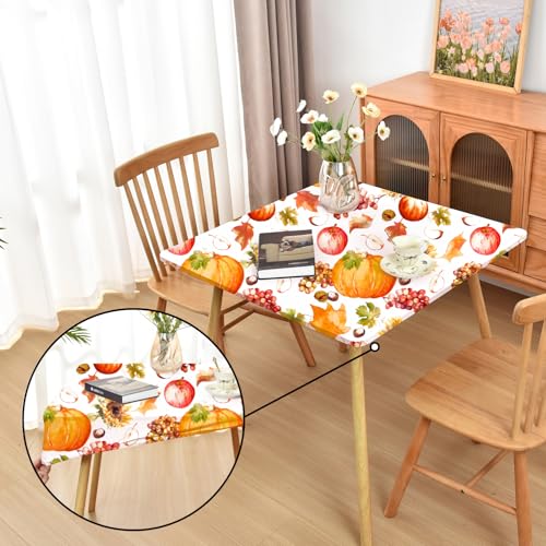 Amonsa Thanksgiving-Tischdecke mit Gummizug: waschbar, für den Außenbereich, Spandex, für Urlaub, Kürbis und Obst, 86,4 x 86,4 cm, quadratisch Amonsa Thanksgiving-Tischdecke mit Gummizug: waschbar, für den Außenbereich, Spandex, für Urlaub, Kürbis und Obst, 86,4 x 86,4 cm, quadratisch von Amonsa