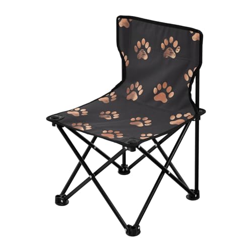 Amooorous Anime Cat Paw Rose Gold Schwarz Ultraleichter Campingstuhl Ultraleichter Tragbarer Stuhl zum Warten In Line mit Tragetasche für Rasen Rasen von Amooorous