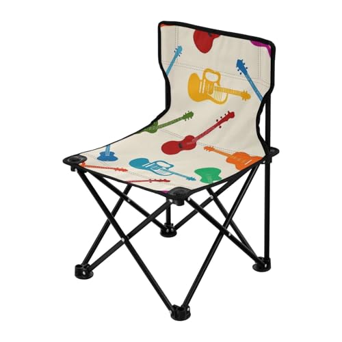 Amooorous Beige Cartoon Violine Silhouette Faltbarer Ultraleichter Campingstuhl Ultraleicht Faltbarer Stuhl mit Tragetasche für Reisen Camp von Amooorous
