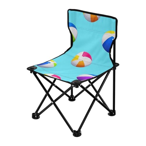 Amooorous Blauer Strandball Sommer Ultraleichter Campingstuhl Leichter Stuhl mit Tragetasche für Rasen Reisen von Amooorous