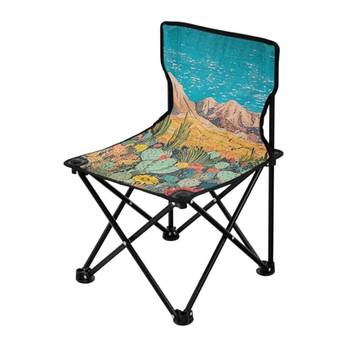 Amooorous Bunte Wüste mit Kakteen blühenden Blumen, Campingstühle, ultraleicht, Strandstühle für Erwachsene, inklusive Tragetasche für Konzertangeln Amooorous Bunte Wüste mit Kakteen blühenden Blumen, Campingstühle, ultraleicht, Strandstühle für Erwachsene, inklusive Tragetasche für Konzertangeln von Amooorous