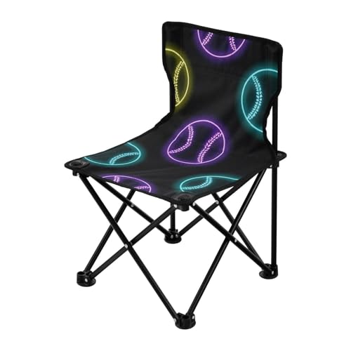 Amooorous Bunte neonfluoreszierende Baseball-Campingstühle für Erwachsene, ultraleichter Rucksack, Strandkörbe für Erwachsene, Tragetasche für Reisen, Sport von Amooorous