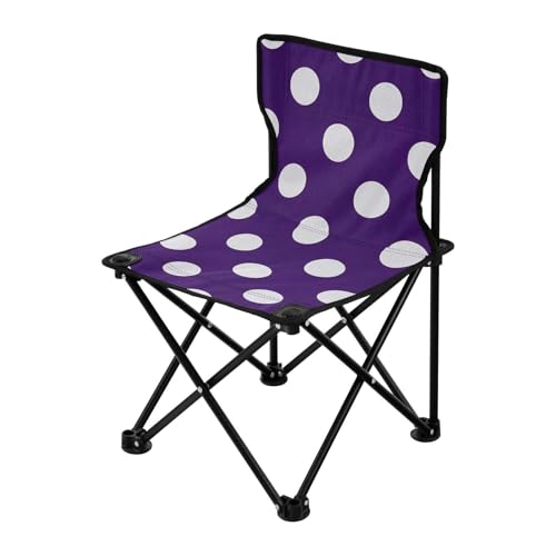 Amooorous Cartoon Dot Purple Portable Heavy Duty Camping Chairs Ultraleichter Klapprucksack Stuhl Inklusive Tragetasche für Camping Rasen von Amooorous