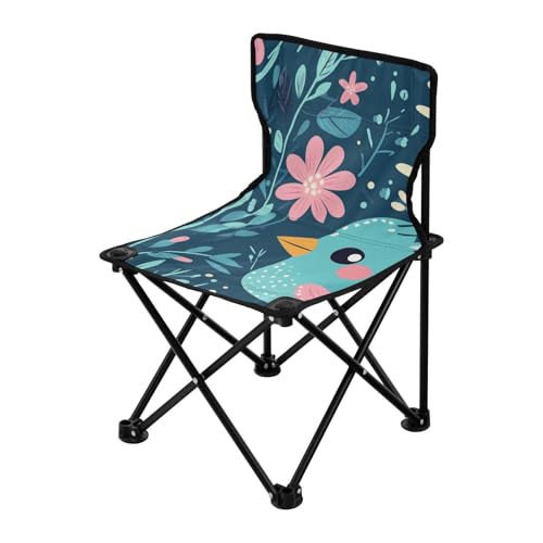 Amooorous Cartoon Funny Bird Türkis Faltbarer Ultraleicht Campingstuhl Ultraleicht Rucksack Stuhl Inklusive Tragetasche für Konzertlager von Amooorous