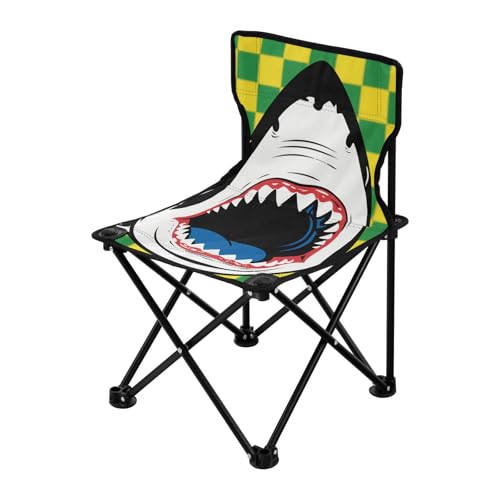 Amooorous Cartoon White Shark Ultraleichter Campingstuhl Ultraleichte Faltbare Stühle Inklusive Tragetasche für Reisen Reisen von Amooorous