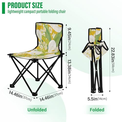 Amooorous Chic Calla Lily Zitronengelb Hellgrün Faltbarer Campingstuhl Ultraleicht Strandkorb Rucksack Tragetasche enthalten für Reisen Konzert von Amooorous