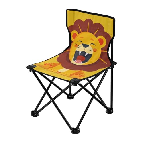 Amooorous Cute Happy Lion Yellow Camping Chairs for Adults Ultralight Foldable Chairs Carry Bag Included for Camping Fishing Amooorous Cute Happy Lion Yellow Camping Chairs for Adults Ultralight Foldable Chairs Carry Bag Included for Camping Fishing von Amooorous
