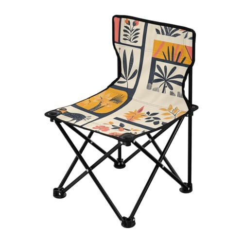 Amooorous Einfache Strichfigur tropischer Pflanzen, tragbare Campingstühle für Erwachsene, leichter Rucksack, Strandkörbe für Erwachsene, Tragetasche für Sport von Amooorous
