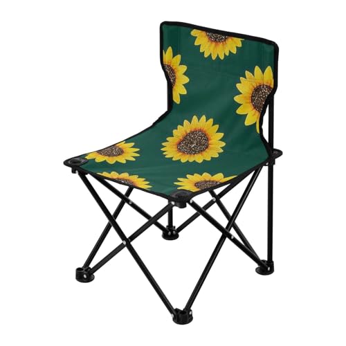 Amooorous Fake Glitter Cartoon Sonnenblume Grün Faltbarer Campingstuhl Ultraleicht Faltbare Stühle Inklusive Tragetasche für Angeln Camping von Amooorous