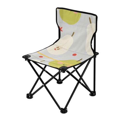 Amooorous Faltbarer Campingstuhl, niedlicher bunter Birnen, ultraleicht, Rucksackreisen, mit Tragetasche für Indoor-Sport von Amooorous