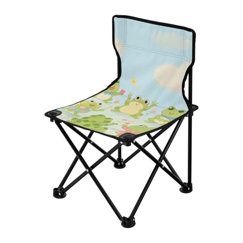 Amooorous Faltbarer Campingstuhl mit niedlichem Froschmotiv, ultraleicht, mit Tragetasche, für Camping im Freien von Amooorous