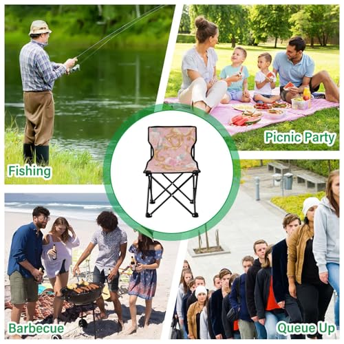 Amooorous Faltbarer ultraleichter Campingstuhl mit Tragetasche, romantischer Rose, Rosa, Gold, ultraleicht, für Rucksackreisen, mit Tragetasche für Camping im Freien Amooorous Faltbarer ultraleichter Campingstuhl mit Tragetasche, romantischer Rose, Rosa, Gold, ultraleicht, für Rucksackreisen, mit Tragetasche für Camping im Freien von Amooorous