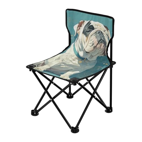 Amooorous Funny Bulldog tragbare robuste Campingstühle, leichte Strandkörbe, Tragetasche im Lieferumfang enthalten, für Outdoor-Konzert von Amooorous
