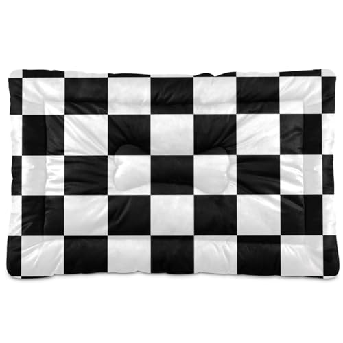 Amooorous Haustier-Schlafmatte, waschbar, weich, rutschfest, für große, mittelgroße und kleine Hunde, 91,4 x 61 cm, Schwarz und Weiß Amooorous Haustier-Schlafmatte, waschbar, weich, rutschfest, für große, mittelgroße und kleine Hunde, 91,4 x 61 cm, Schwarz und Weiß von Amooorous