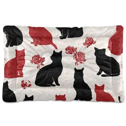 Amooorous Haustierbett, waschbar, weich, bequem, rutschfeste Unterseite, für große, mittelgroße und kleine Hunde, 91,4 x 61 cm, Schwarz / Rot Amooorous Haustierbett, waschbar, weich, bequem, rutschfeste Unterseite, für große, mittelgroße und kleine Hunde, 91,4 x 61 cm, Schwarz / Rot von Amooorous