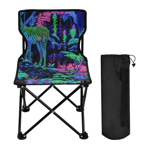 Amooorous Jungle Animal Addax Bright Neon Green Mint Green Faltbare Campingstühle Ultraleicht Outdoor Stuhl inkl Tragetasche für Rasen Camp von Amooorous