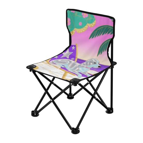 Amooorous Leisurely Silver Dog Backpacking Camp Chair Ultra Lightweight Beach Chairs Carry Bag Included for Camping Lawn von Amooorous