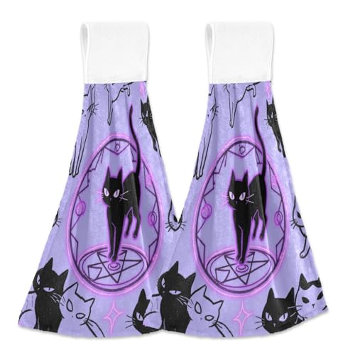 Amooorous Lila dekoratives Badetuch mit Schlaufe 2er Set trockenes Geschirrtuch weiße Geschirrtücher Amooorous Lila dekoratives Badetuch mit Schlaufe 2er Set trockenes Geschirrtuch weiße Geschirrtücher von Amooorous