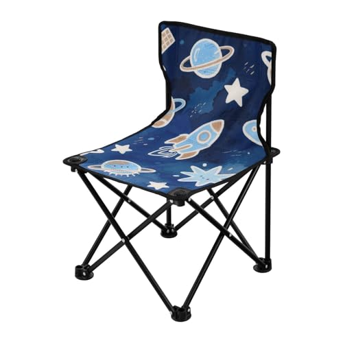 Amooorous Lovely Blue Rockets Planet Campingstuhl, faltbar, leicht, Strandkorb, inklusive Tragetasche, für Rasen, Outdoor von Amooorous