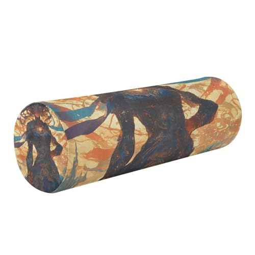 Amooorous Mysterious Girl with Goat Horns Cervical Neck Support Pillow Cylinder Pillows Couch Cylinder Neck Roll Leg Support almohada redonda para el cuello Amooorous Mysterious Girl with Goat Horns Cervical Neck Support Pillow Cylinder Pillows Couch Cylinder Neck Roll Leg Support almohada redonda para el cuello von Amooorous
