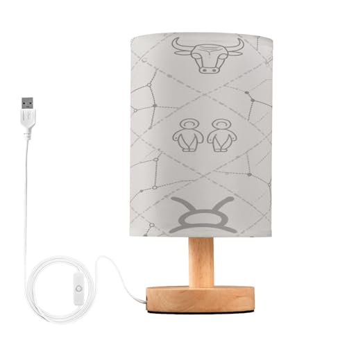 Amooorous Nachttischlampe mit Strichzeichnung, Nachttischlampe, Schreibtischlampe für Arbeitszimmer, Schreibtisch mit USB-Anschluss, lampara de mesa para sala von Amooorous