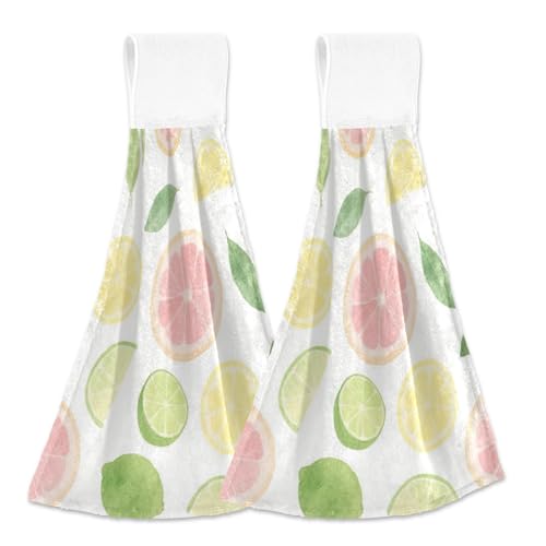 Amooorous Pink Summer Lemon dekoratives Handtuch mit Aufhängeschlaufe 2er Set Mikrofaser Handtuch Gym Geschirrtücher weiß Amooorous Pink Summer Lemon dekoratives Handtuch mit Aufhängeschlaufe 2er Set Mikrofaser Handtuch Gym Geschirrtücher weiß von Amooorous