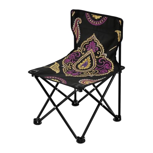 Amooorous Retro Fashion Flower Paisley Gold Purple Packable Youth Camping Chair Ultra Lightweight Compact Folding Chair Carry Bag Included for Indoor Sports Amooorous Retro Fashion Flower Paisley Gold Purple Packable Youth Camping Chair Ultra Lightweight Compact Folding Chair Carry Bag Included for Indoor Sports von Amooorous