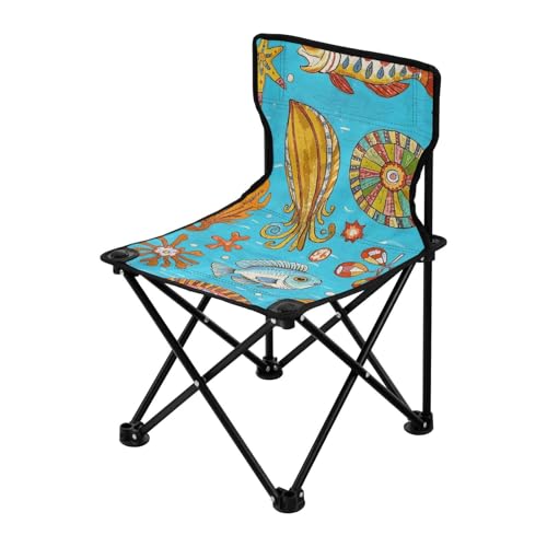 Amooorous Retro Seefisch Tintenfisch Blau Campingstühle Ultraleicht Packbarer Stuhl Inklusive Tragetasche für Eisfischen Eisfischen Amooorous Retro Seefisch Tintenfisch Blau Campingstühle Ultraleicht Packbarer Stuhl Inklusive Tragetasche für Eisfischen Eisfischen von Amooorous